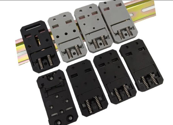 35 mm large 67,5 mm long Nylon PA66 DIN Rails Clips Montant Porteur A-35-2 En noir et gris